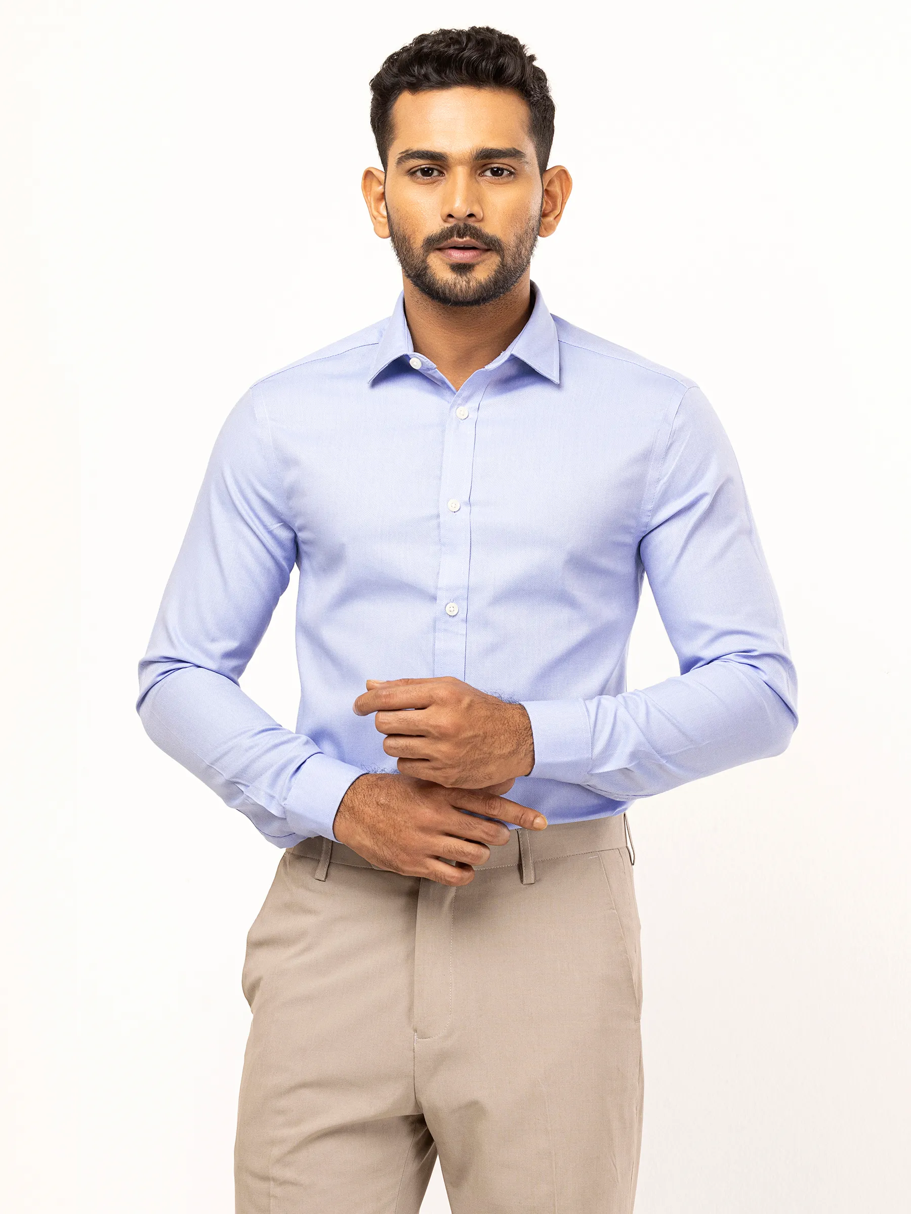 Sky Blue Executive Semi Formal Cotton Shirt